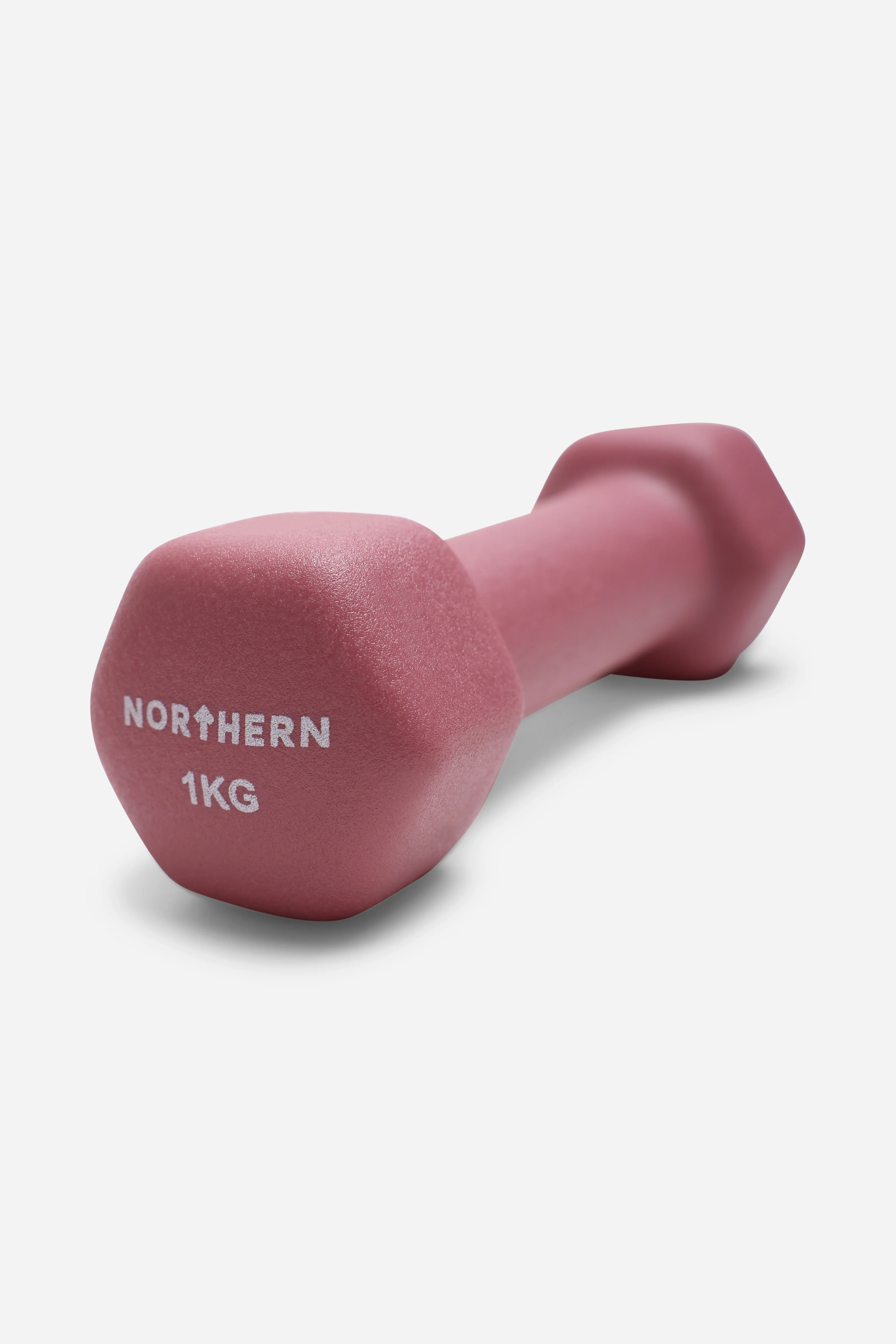 Northern Dusk Pink Neoprene Hex Dumbbells Pair - 1kg x 2 (2kg) - Image 3