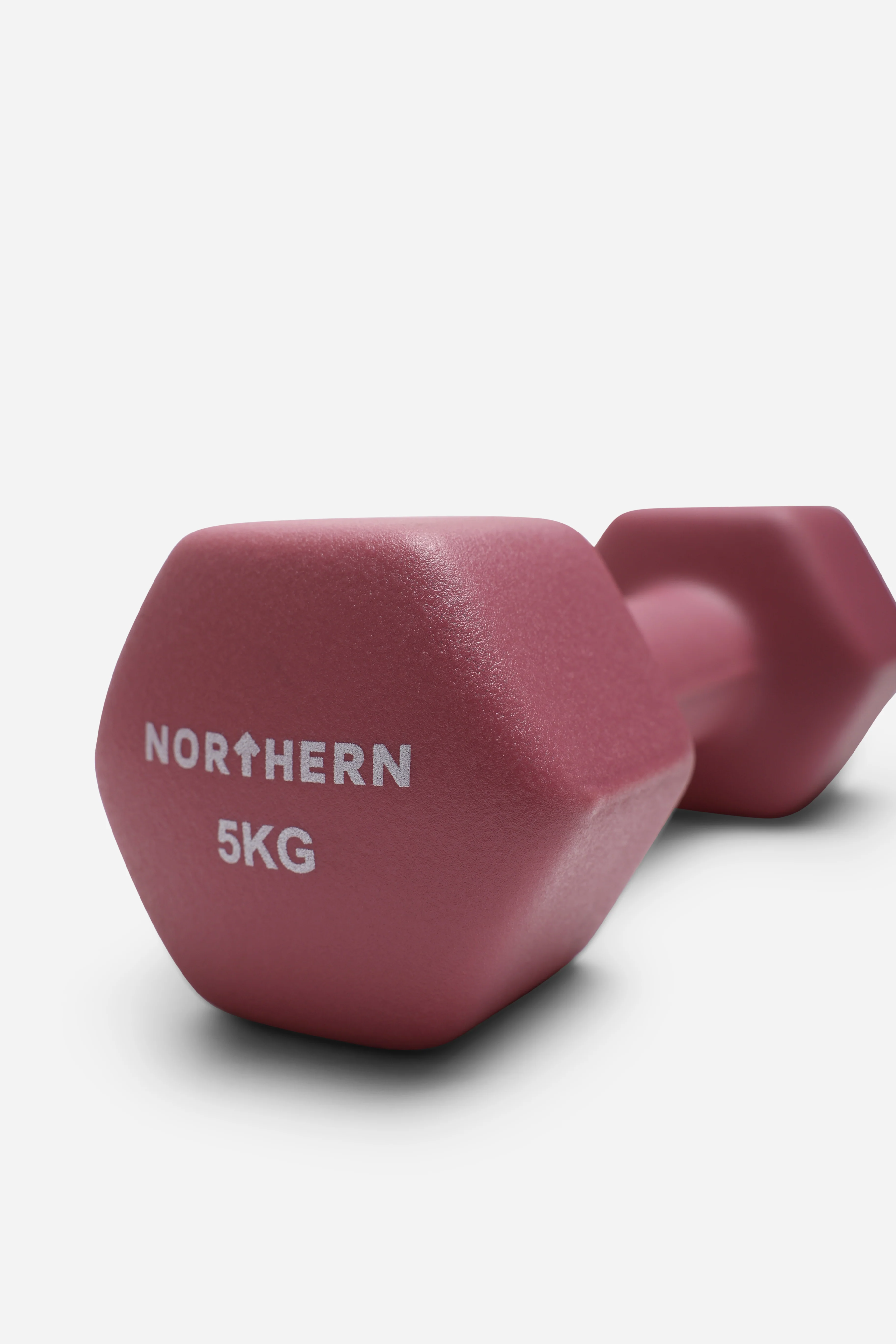 Northern Dusk Pink Neoprene Hex Dumbbells Pair - 5kg x 2 (10kg) - Image 3