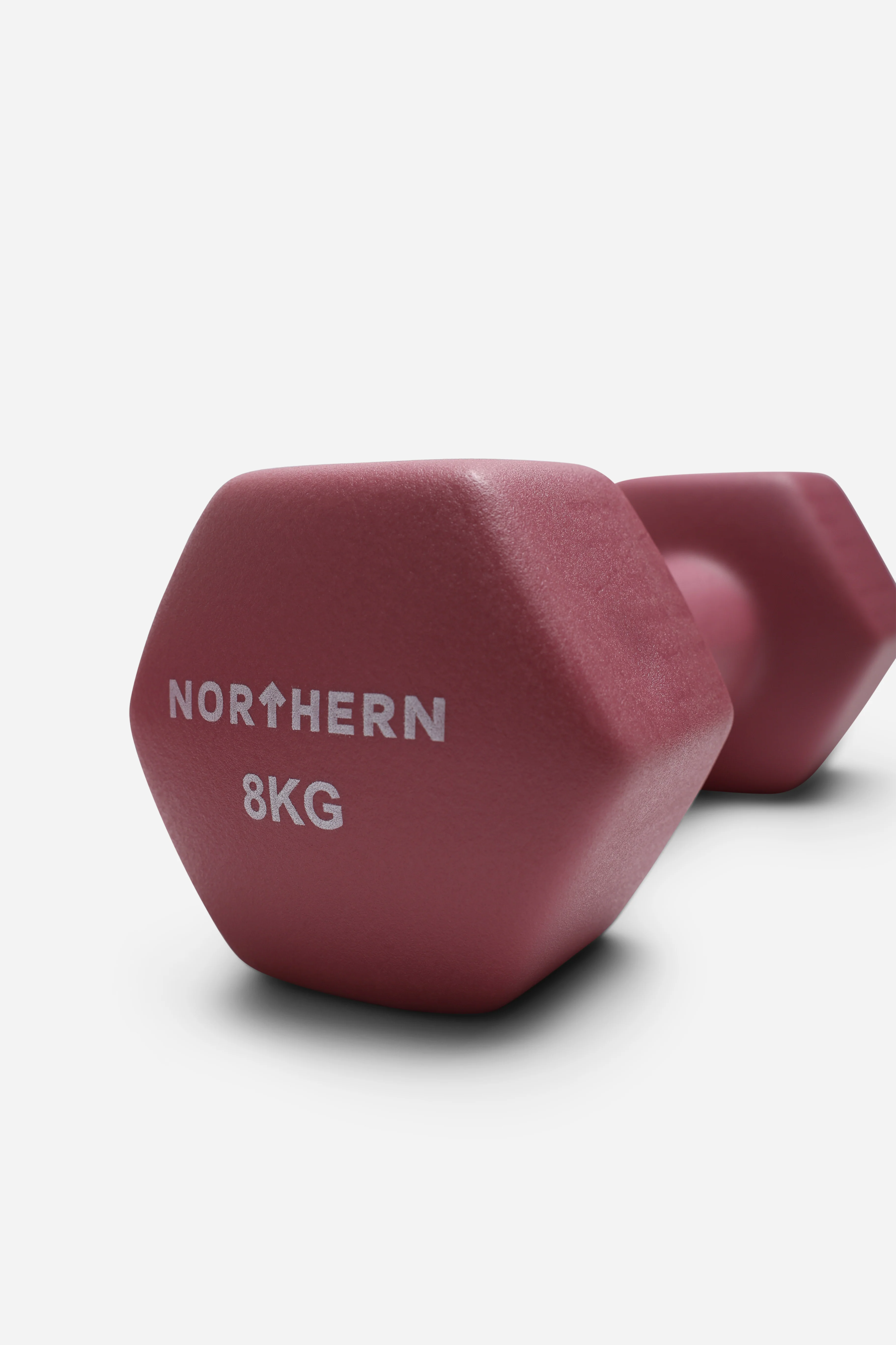 Northern Dusk Pink Neoprene Hex Dumbbells Pair - 8kg x 2 (16kg) - Image 3
